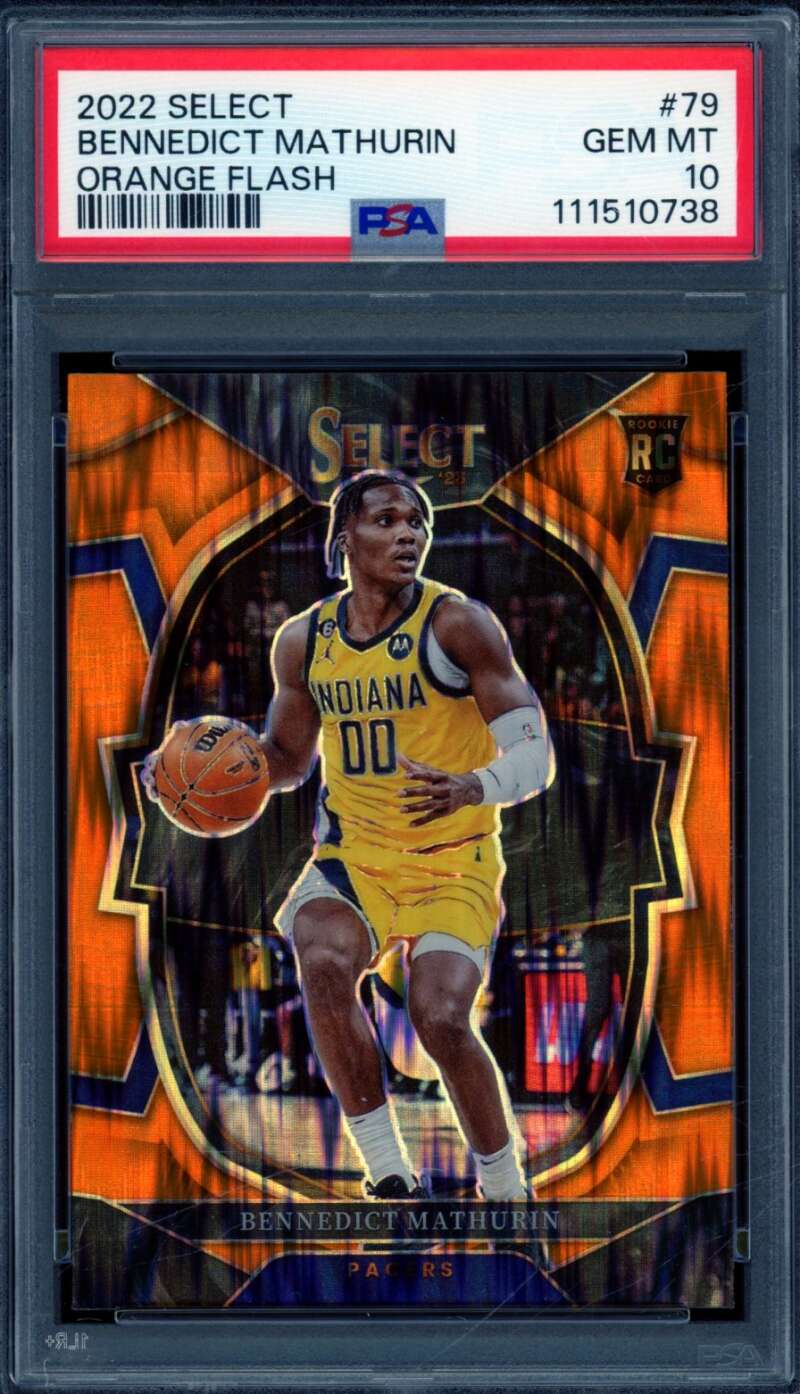 Bennedict Mathurin Rookie Card 2022-23 Select Orange Flash
