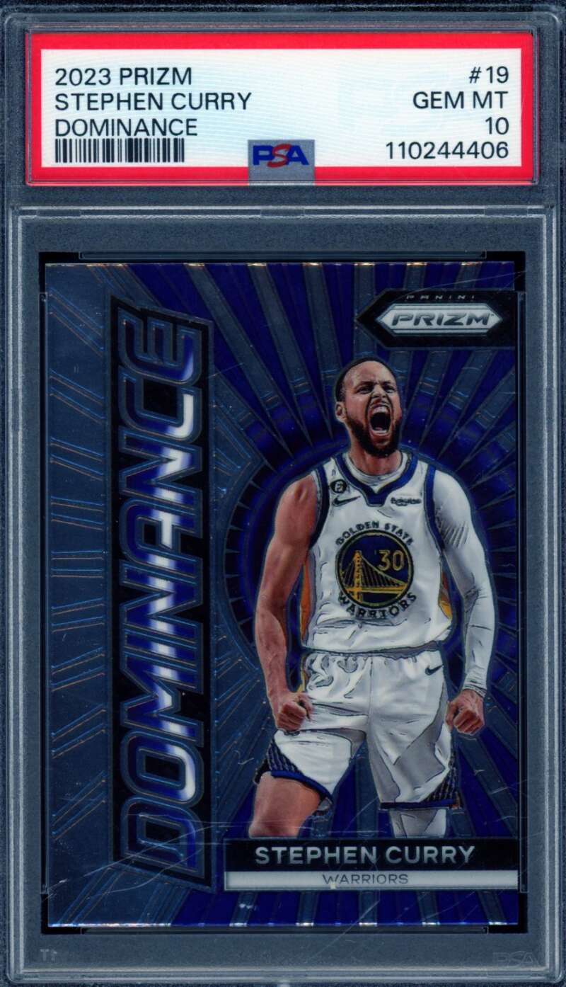 Stephen Curry Card 2023-24 Prizm Dominance #19 PSA 10 Image 1