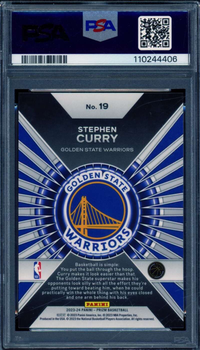 Stephen Curry Card 2023-24 Prizm Dominance #19 PSA 10 Image 2