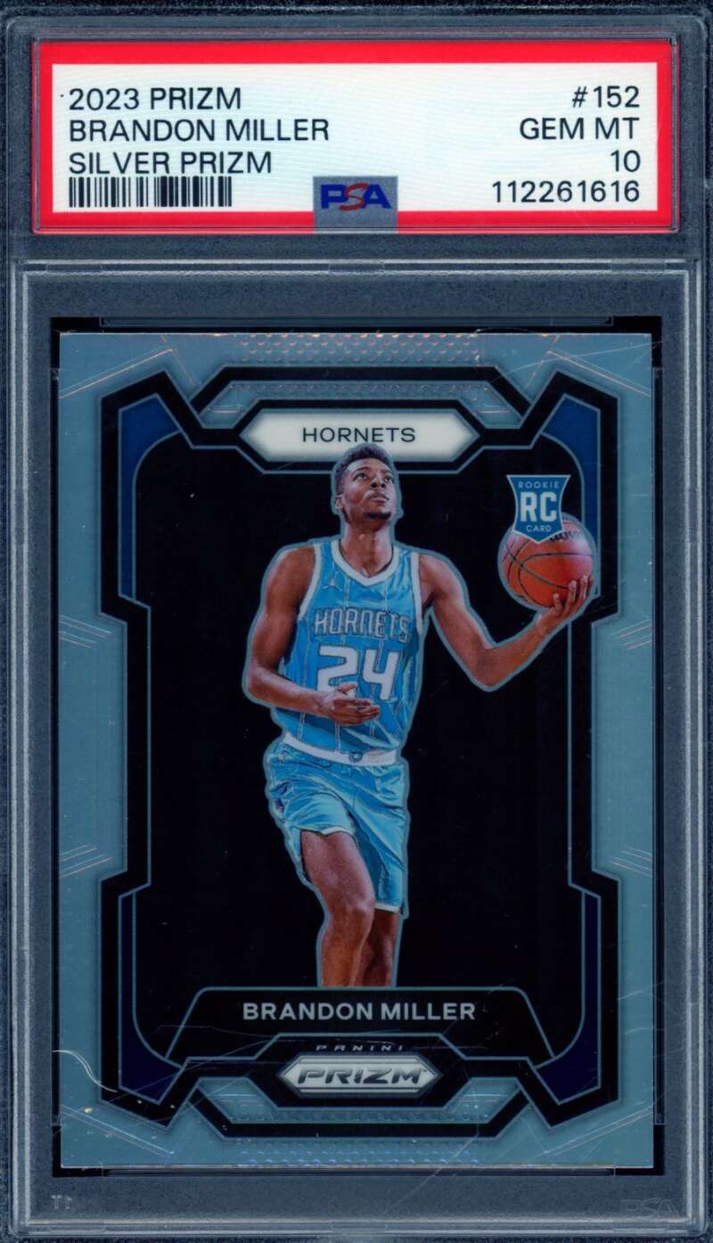 Brandon Miller Rookie Card 2023-24 Prizm Silver Prizm #152 PSA 10 Image 1