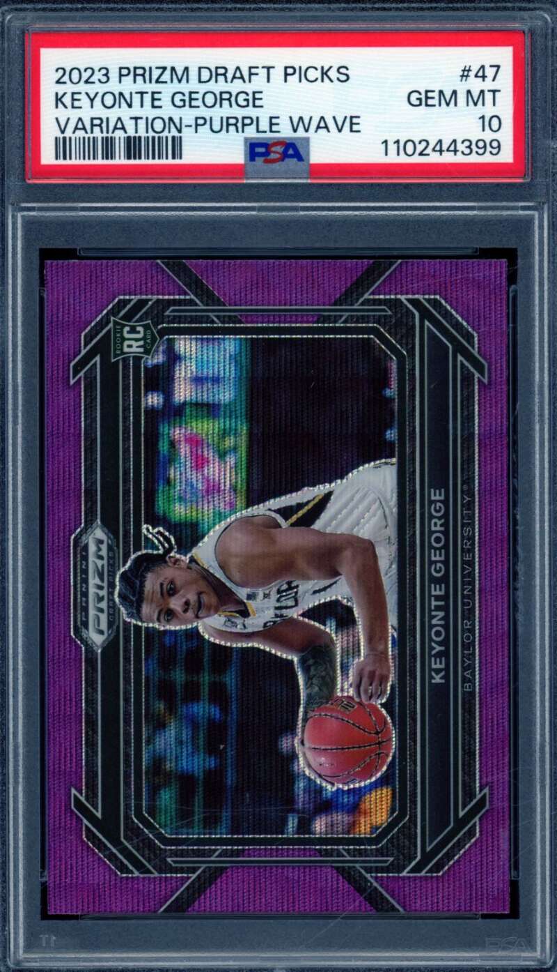 Keyonte George Rookie 2023-24 Prizm DP Variations Purple Wave (pop 5) #47 PSA 10 Image 1