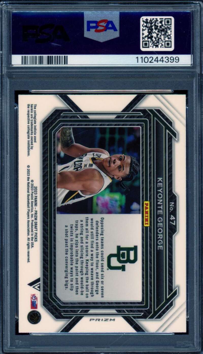 Keyonte George Rookie 2023-24 Prizm DP Variations Purple Wave (pop 5) #47 PSA 10 Image 2