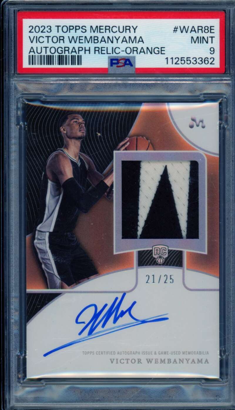 Victor Wembanyama Rookie 2023-24 Topps Mercury Autograph (21/25) #War8E PSA 9 Image 1