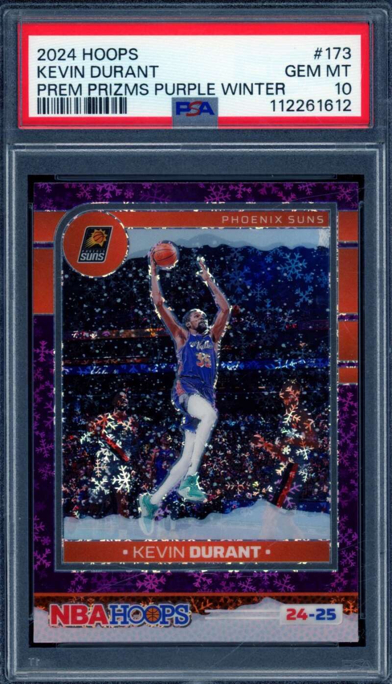 Kevin Durant Card 2024-25 Hoops Winter Prizms Purple Winter (pop 1) #173 PSA 10 Image 1