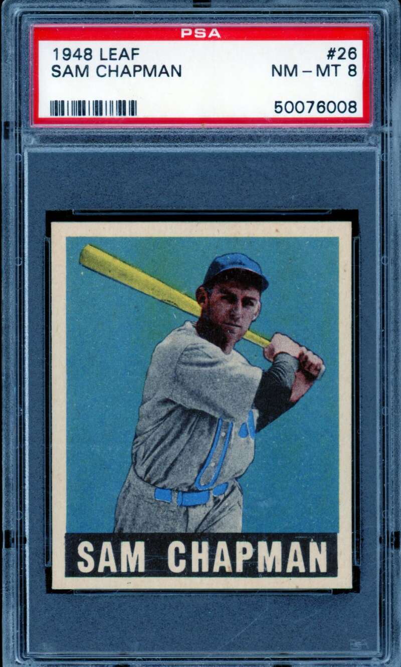 Sam Chapman Card 1948 Leaf #26 PSA 8 Image 1