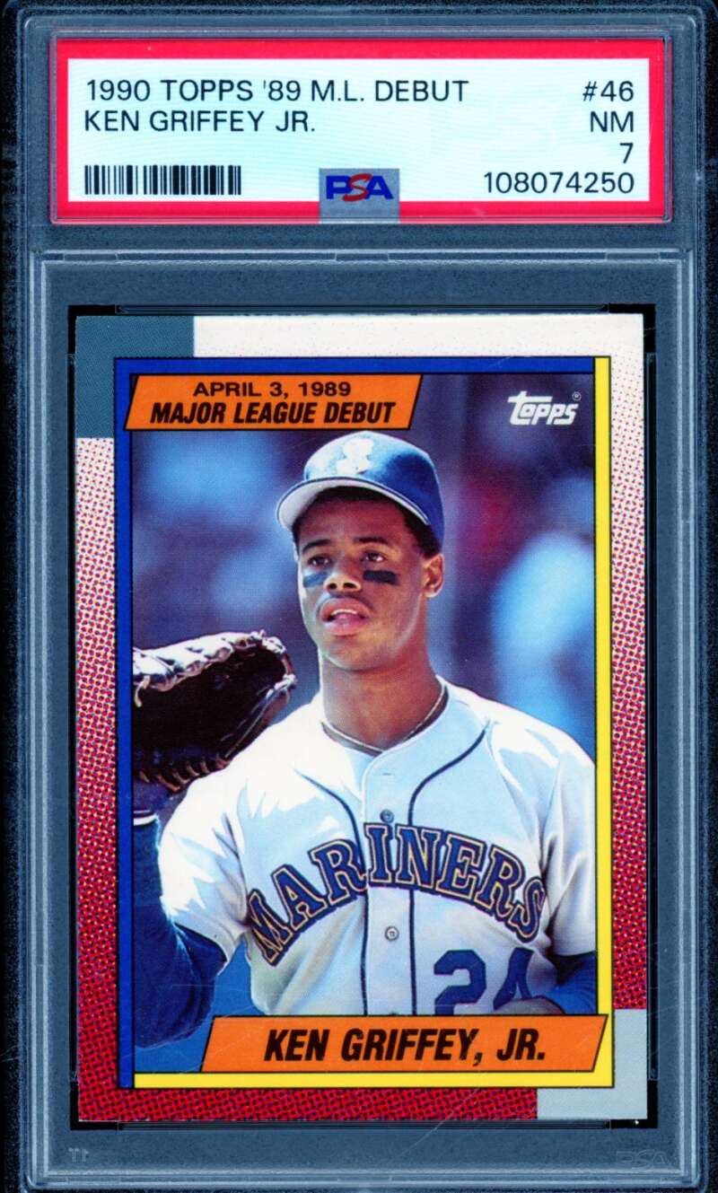 Ken Griffey Jr. Card 1990 Topps Major League Debut 1989 #46 PSA 7 Image 1