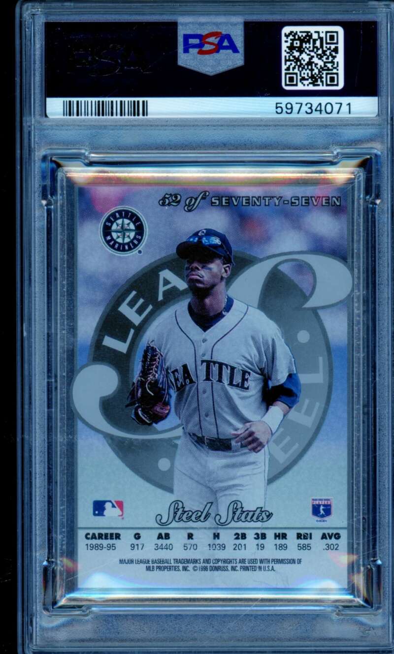 Ken Griffey Jr. Card 1996 Leaf Steel #52 PSA 9 Image 2