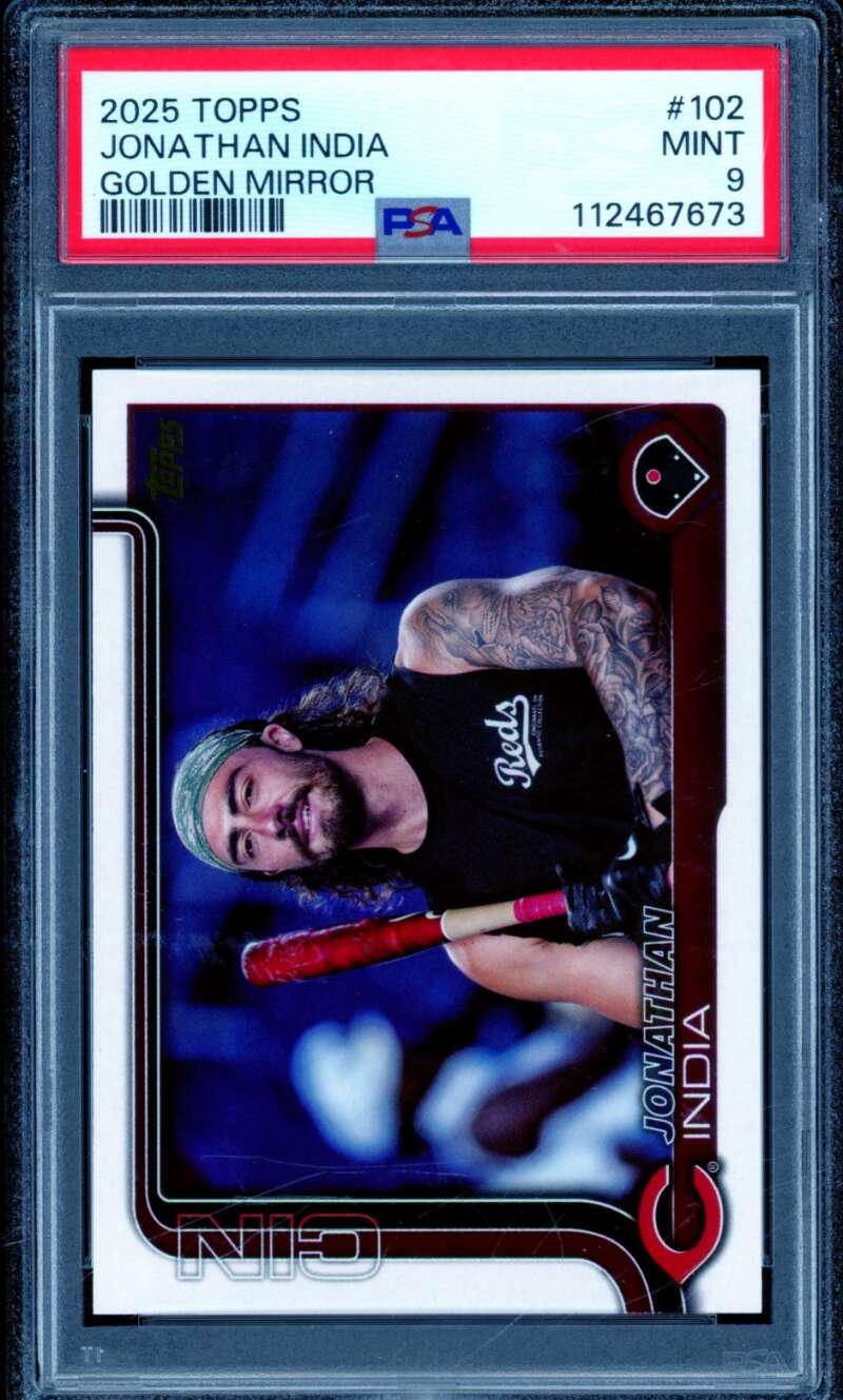 Jonathan India Card 2025 Topps Golden Mirror (pop 1) #102 PSA 9 Image 1