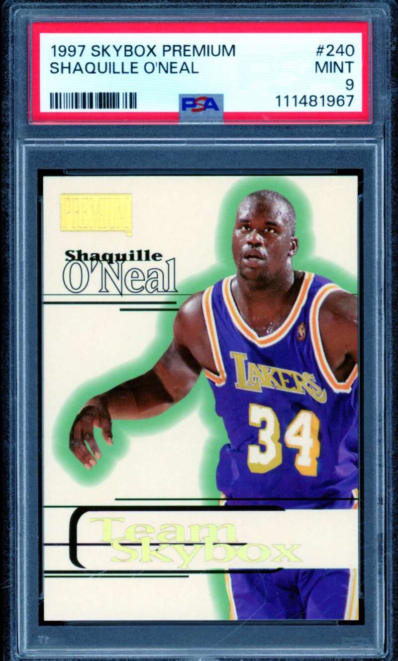 Shaquille O'Neal Card 1997-98 Skybox Premium #240 PSA 9 Image 1