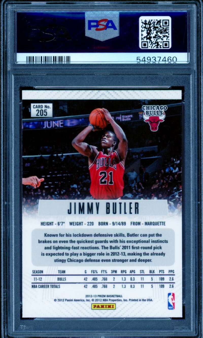 Jimmy Butler Card 2012-13 Panini Prizm #205 PSA 10 Image 2