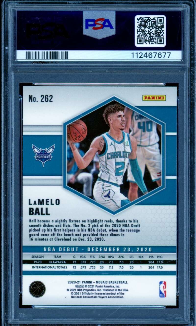 LaMelo Ball Rookie Card 2020-21 Mosaic #262 PSA 10 Image 2