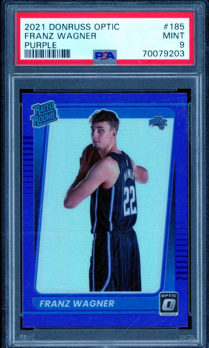 Franz Wagner Rookie Card 2021-22 Donruss Optic Purple #185 PSA 9 Image 1