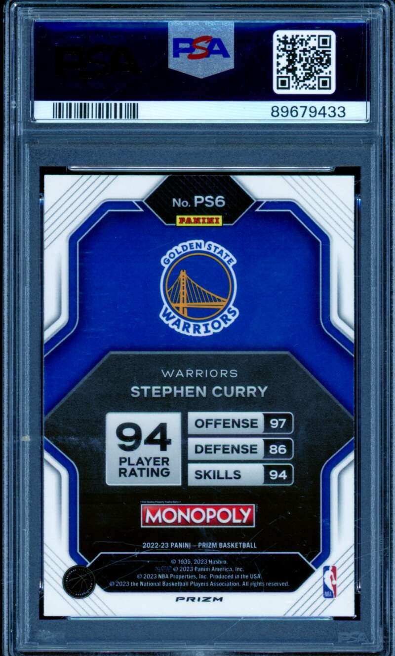 Stephen Curry 2022-23 Prizm Monopoly AS Run Mr Monopoly (pop 15) #PS6 PSA 10 Image 2
