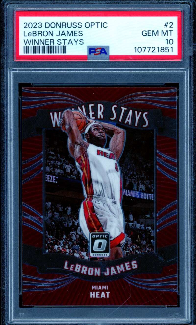 LeBron James Card 2023-24 Donruss Optic Winner Stays #2 PSA 10 Image 1