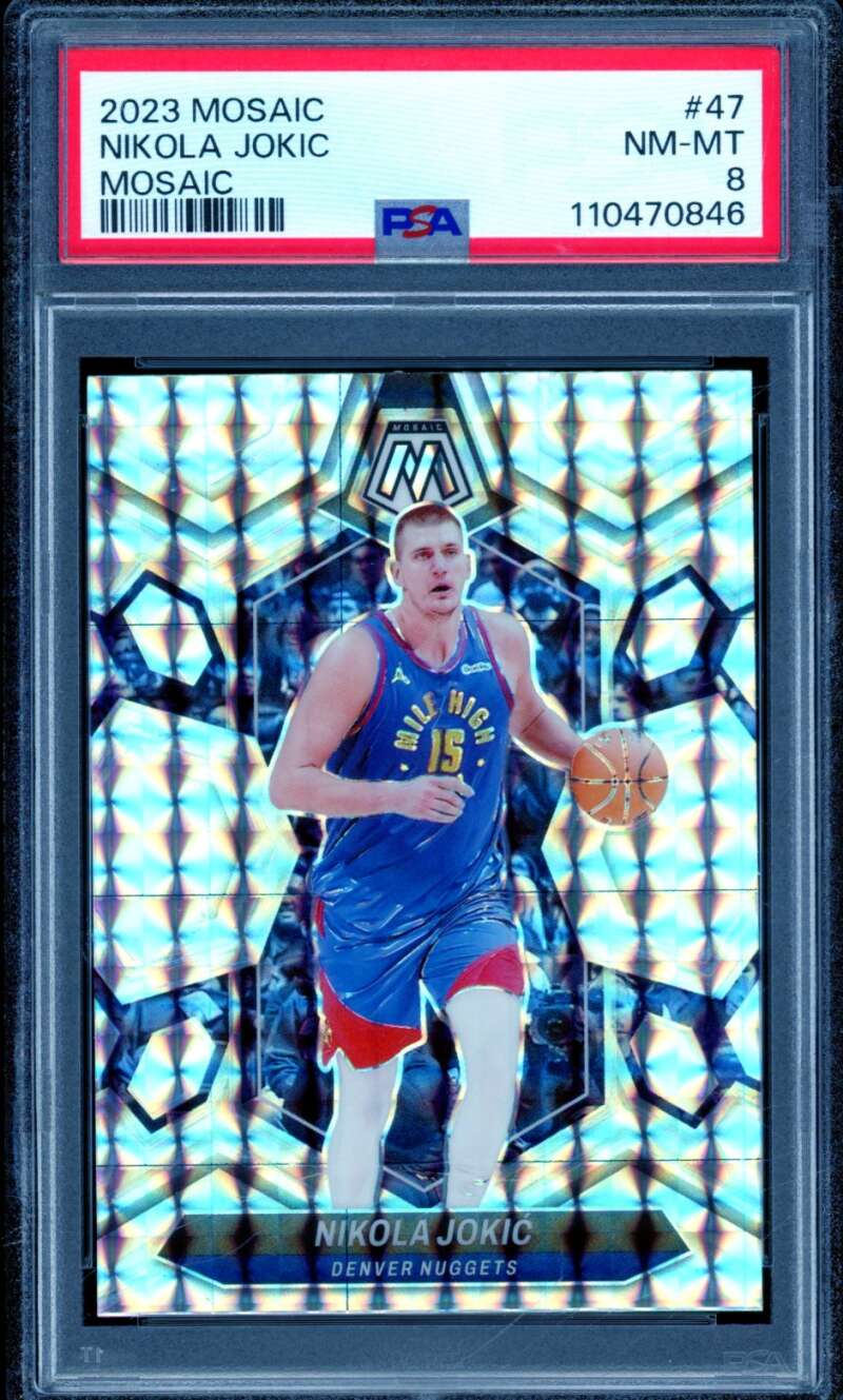 Nikola Jokic Card 2023-24 Mosaic Mosaic #47 PSA 8 Image 1