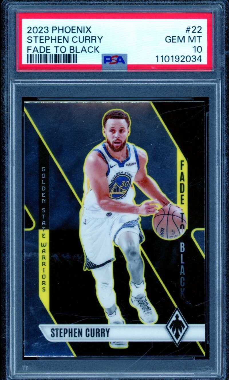Stephen Curry Card 2023-24 Phoenix Fade To Black (pop 2) #22 PSA 10 Image 1