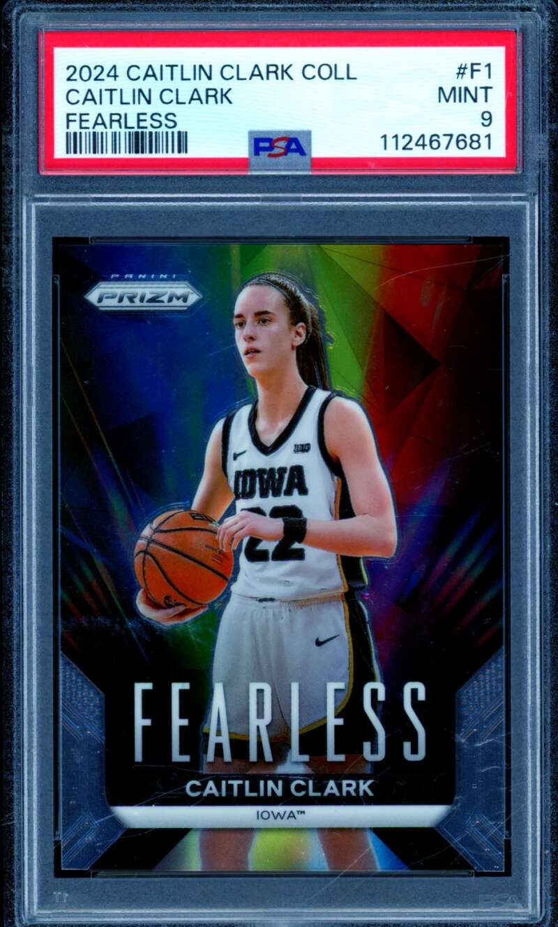 Caitlin Clark Card 2024Caitlin Clark Coll Fearless #F1 PSA 9 Image 1