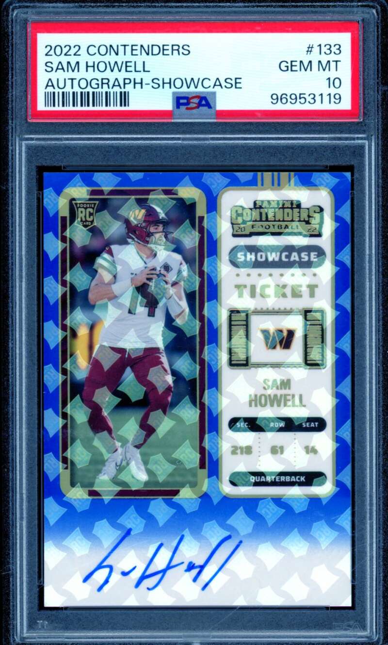 Sam Howell Rookie Card 2022 Contenders Autograph Showcase (pop 13) #133 PSA 10 Image 1