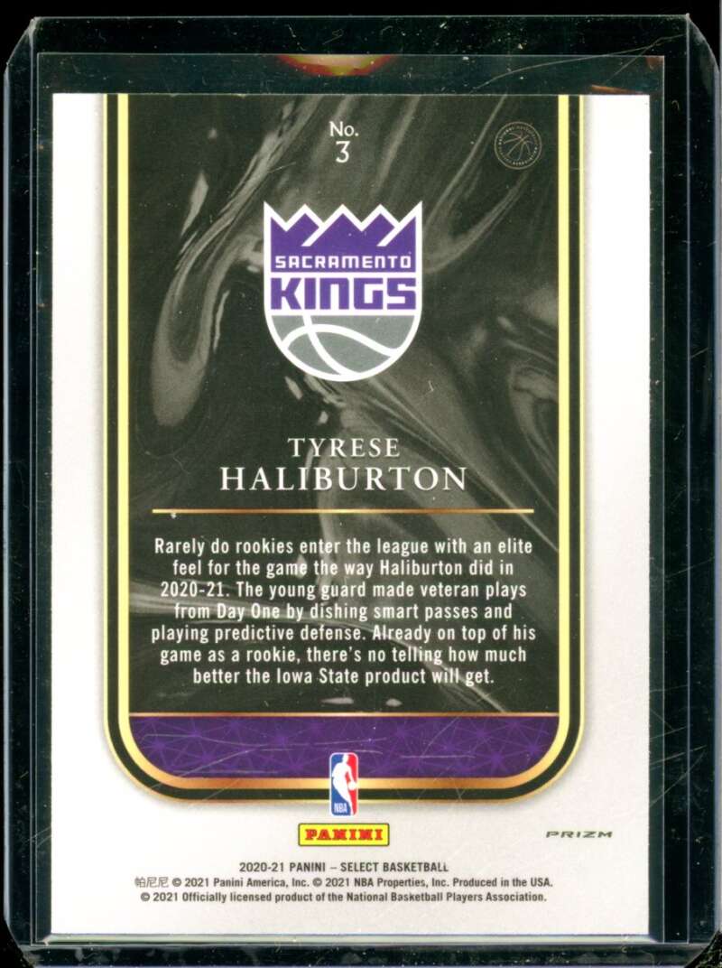 Tyrese Haliburton Rookie Card 2020-21 Select Rookie Selections Prizms Red #3  Image 2