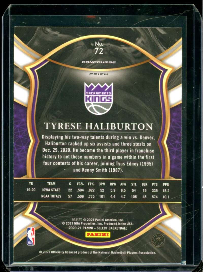 Tyrese Haliburton Rookie Card 2020-21 Select Prizms Disco #72  Image 2