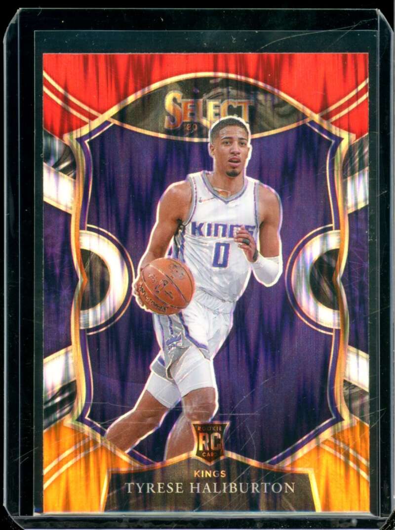 Tyrese Haliburton Rookie Card 2020-21 Select Prizms Red White Orange Flash #72  Image 1