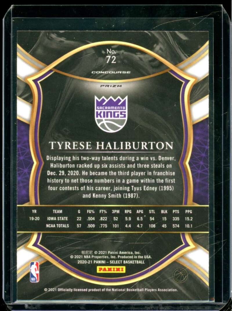 Tyrese Haliburton Rookie Card 2020-21 Select Prizms Red White Orange Flash #72  Image 2