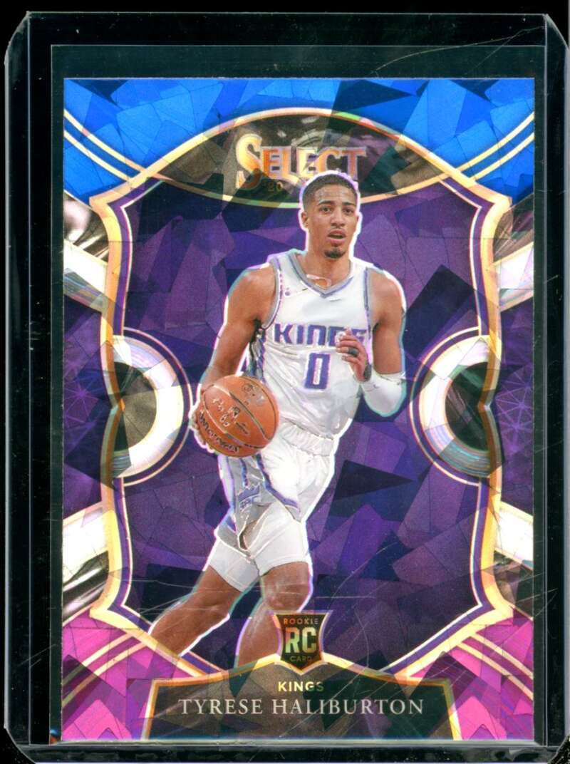 Tyrese Haliburton Rookie Card 2020-21 Select Prizms Blue White Purple Ice #72  Image 1