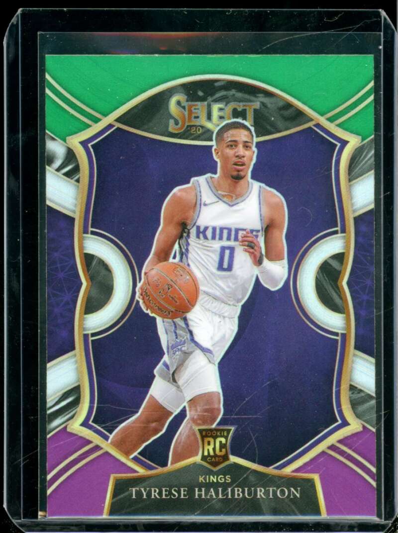 Tyrese Haliburton Rookie Card 2020-21 Select Prizms Green White Purple #72  Image 1