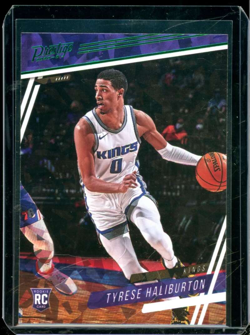Tyrese Haliburton Rookie Card 2020-21 Panini Chronicles Green Ice #73  Image 1