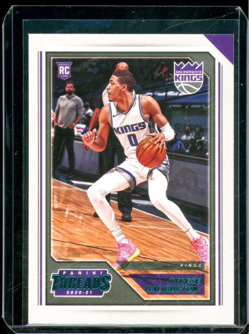 Tyrese Haliburton Rookie Card 2020-21 Panini Chronicles Threads Teal #91  Image 1