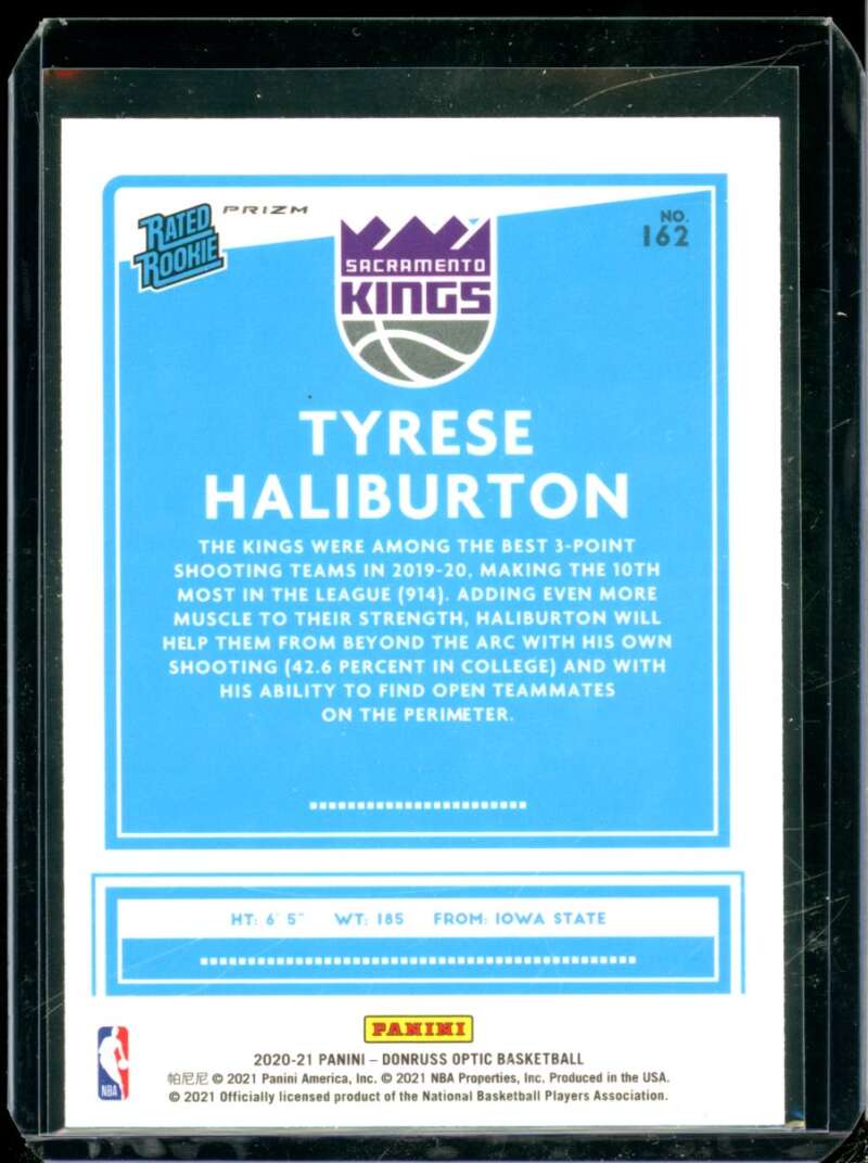 Tyrese Haliburton Rookie Card 2020-21 Donruss Optic Target Purple Pulsar #162  Image 2