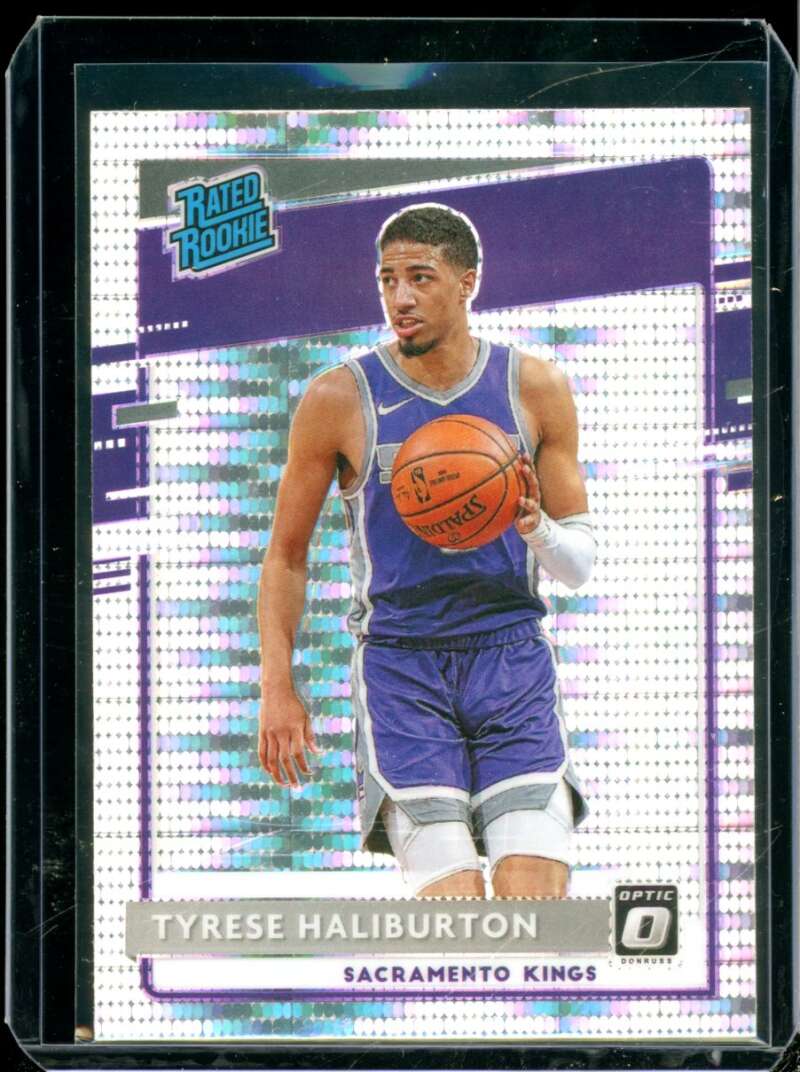 Tyrese Haliburton Rookie Card 2020-21 Donruss Optic Target Purple Pulsar #162  Image 1