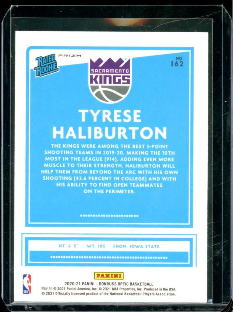 Tyrese Haliburton Rookie Card 2020-21 Donruss Optic Target Purple Pulsar #162  Image 2