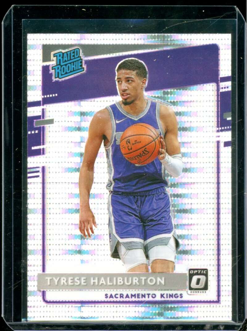 Tyrese Haliburton Rookie Card 2020-21 Donruss Optic Target Purple Pulsar #162  Image 1