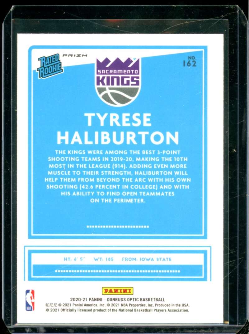 Tyrese Haliburton Rookie Card 2020-21 Donruss Optic Target Purple Pulsar #162  Image 2