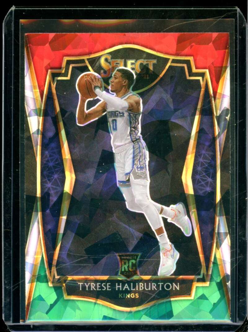 Tyrese Haliburton Rookie Card 2020-21 Select Prizms Red White Green Ice #189  Image 1