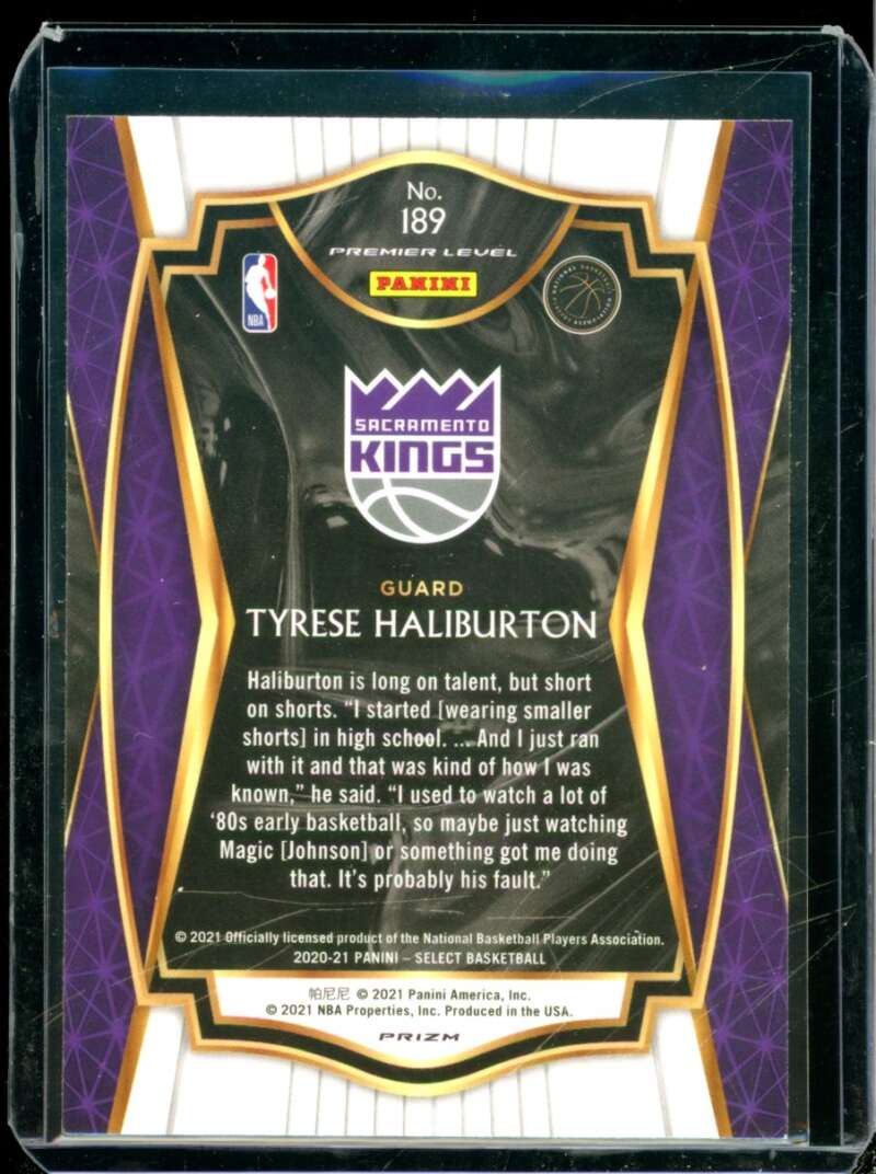 Tyrese Haliburton Rookie Card 2020-21 Select Prizms Red White Green Ice #189  Image 2