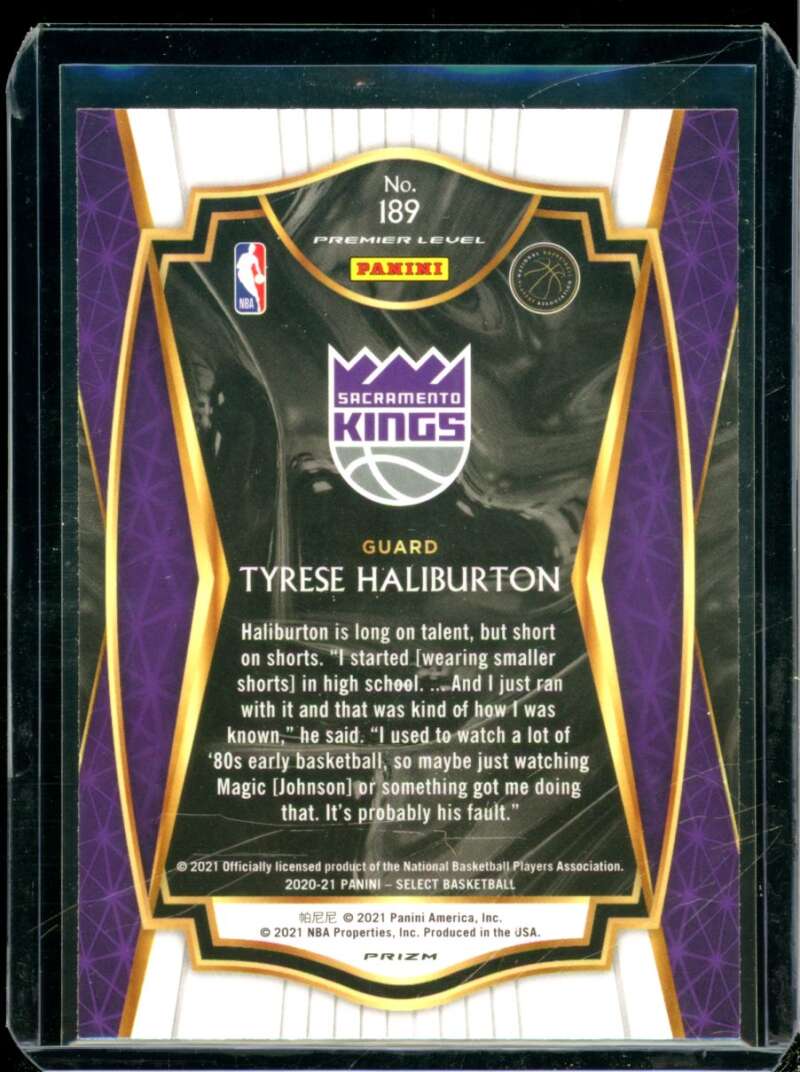 Tyrese Haliburton Rookie Card 2020-21 Select Prizms Silver #189  Image 2