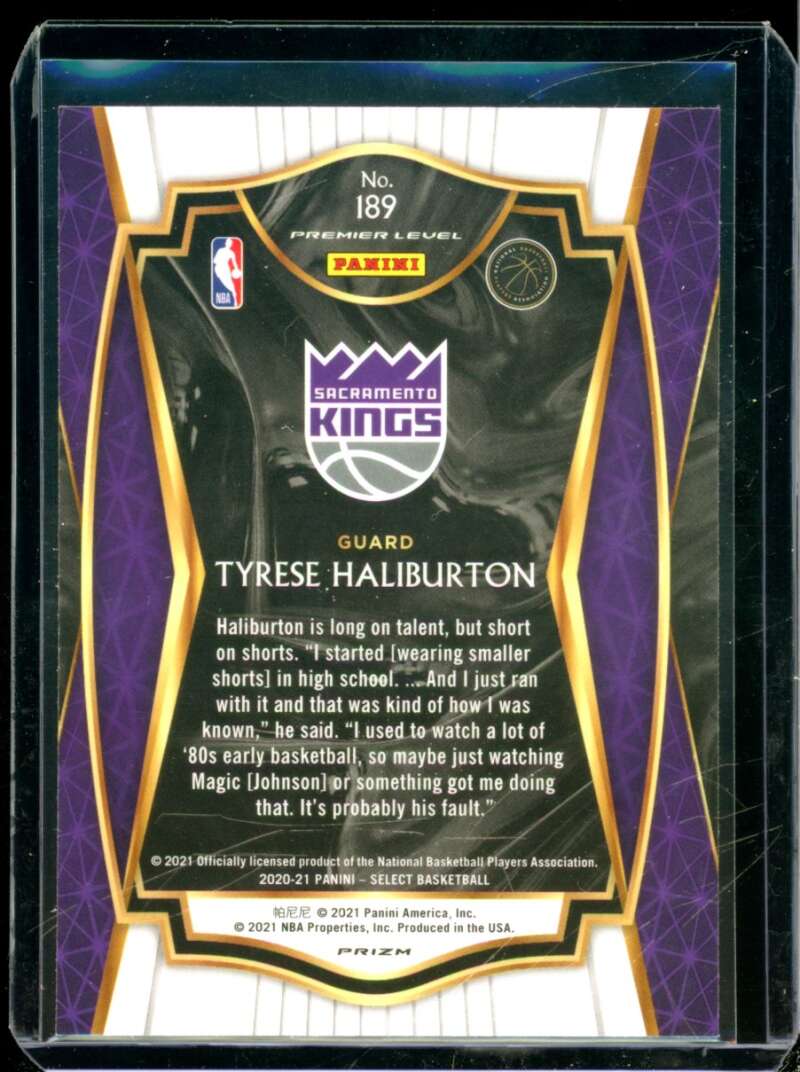 Tyrese Haliburton Rookie Card 2020-21 Select Prizms Silver #189  Image 2
