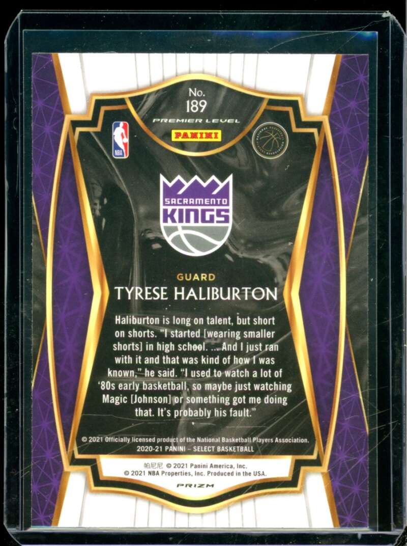Tyrese Haliburton Rookie Card 2020-21 Select Prizms Silver #189  Image 2