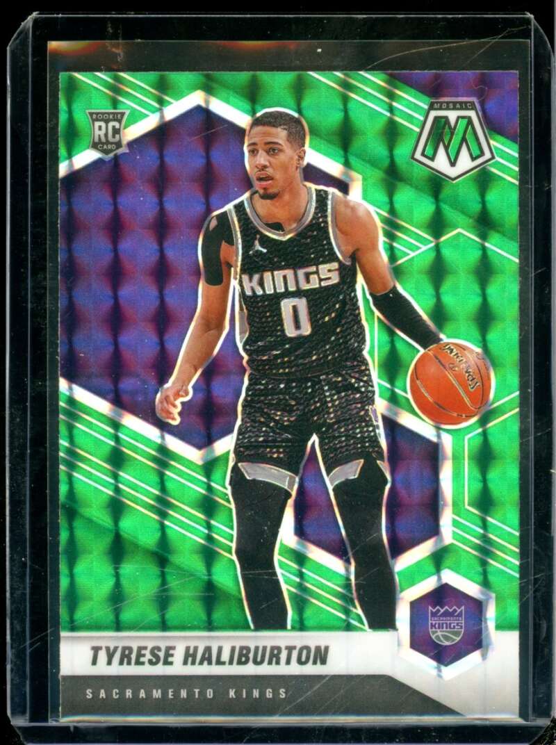 Tyrese Haliburton Rookie Card 2020-21 Panini Mosaic Mosaic Green #204  Image 1