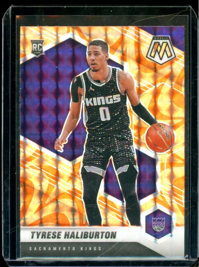 Tyrese Haliburton Rookie Card 2020-21 Panini Mosaic Mosaic Reactive Orange #204  Image 1