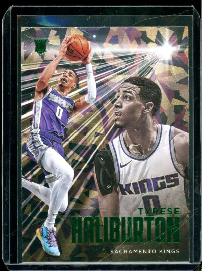 Tyrese Haliburton Rookie Card 2020-21 Panini Chronicles Green Ice #204  Image 1