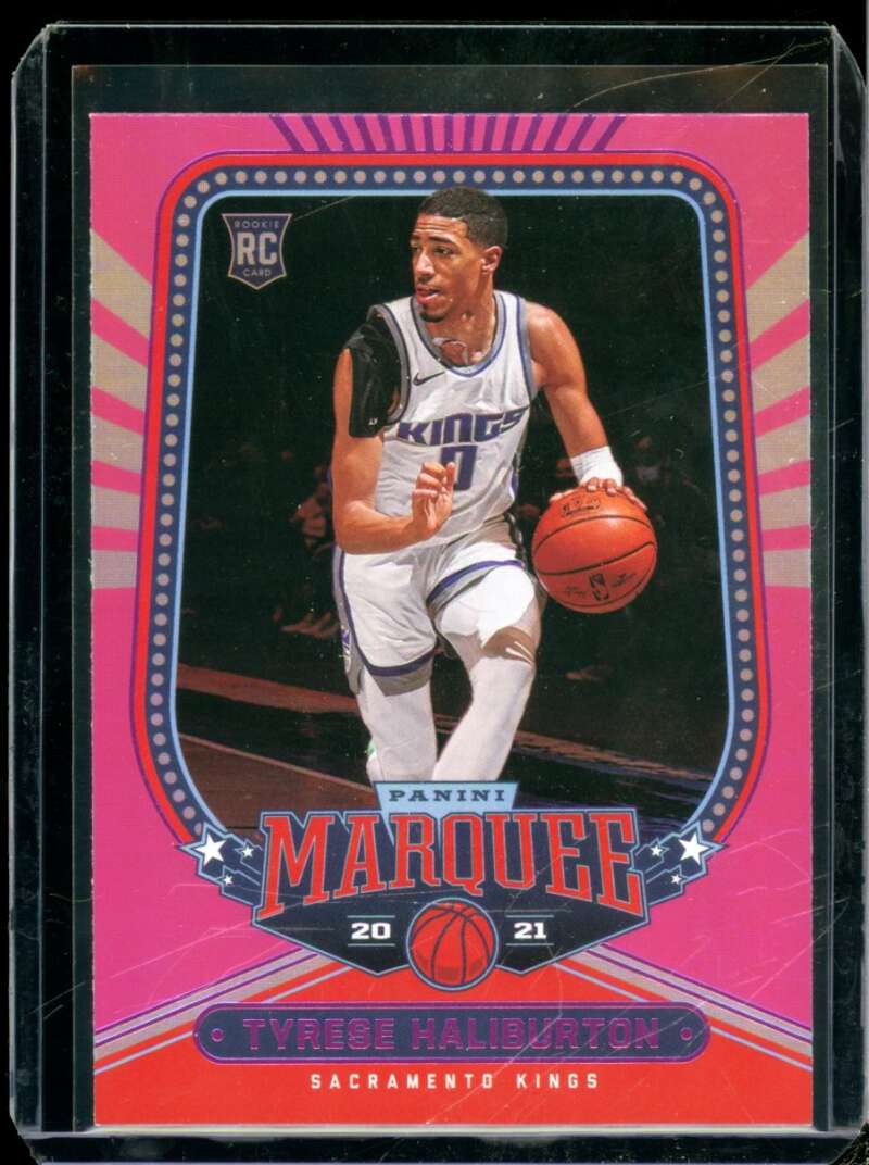 Tyrese Haliburton Rookie Card 2020-21 Panini Chronicles Marquee Pink #241  Image 1