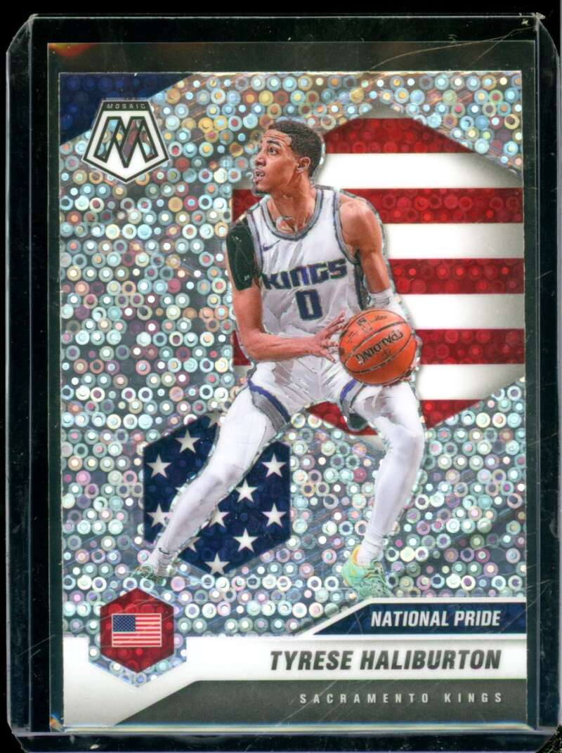 Tyrese Haliburton Rookie 2020-21 Panini Mosaic Mosaic Fast Break Silver #258  Image 1