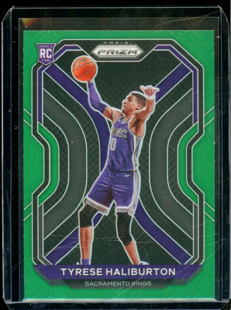 Tyrese Haliburton Rookie Card 2020-21 Panini Prizm Prizms Green #262  Image 1