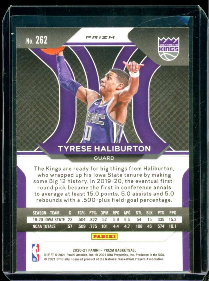Tyrese Haliburton Rookie Card 2020-21 Panini Prizm Prizms Green #262  Image 2