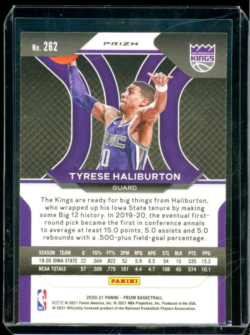 Tyrese Haliburton Rookie Card 2020-21 Panini Prizm Prizms Red Ice #262  Image 2