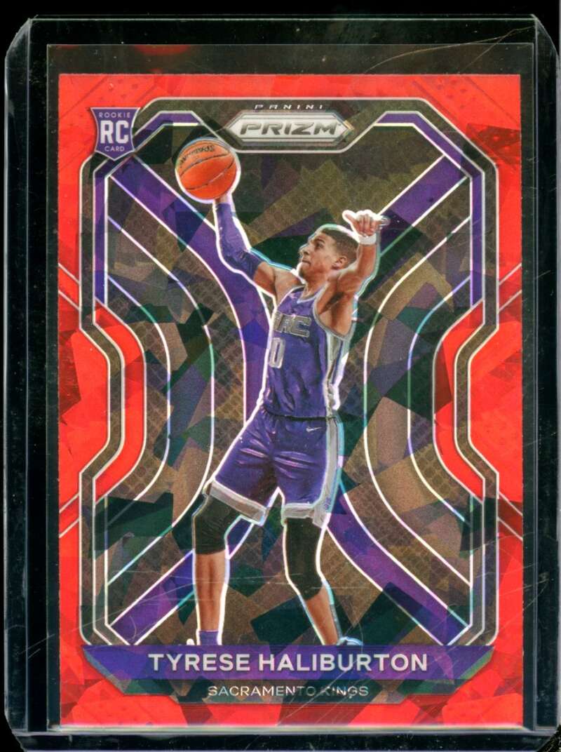 Tyrese Haliburton Rookie Card 2020-21 Panini Prizm Prizms Red Ice #262  Image 1