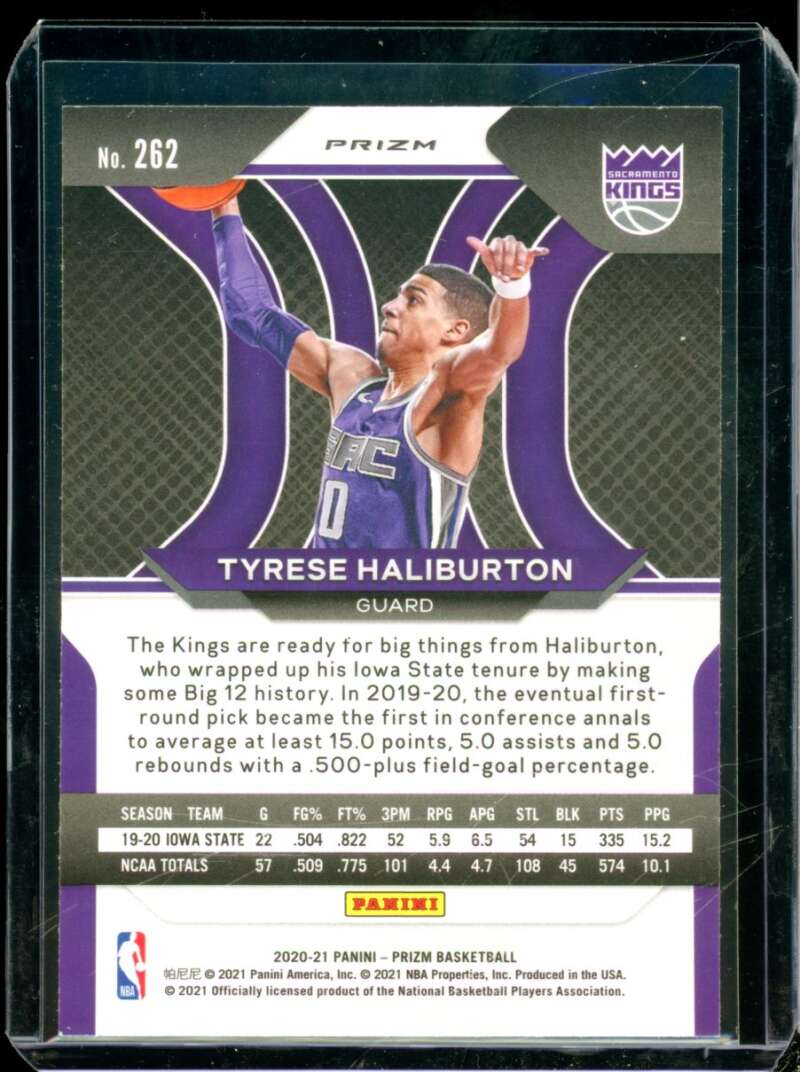 Tyrese Haliburton Rookie Card 2020-21 Panini Prizm Prizms Red Ice #262  Image 2